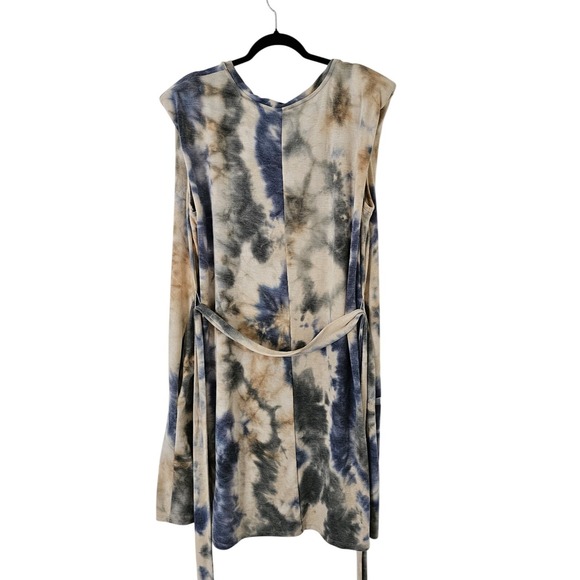 Ashley Stewart New With Tags Tie Dye Women's Dress Size 22 / 24 W Tan Blue, Grey - Picture 3 of 16